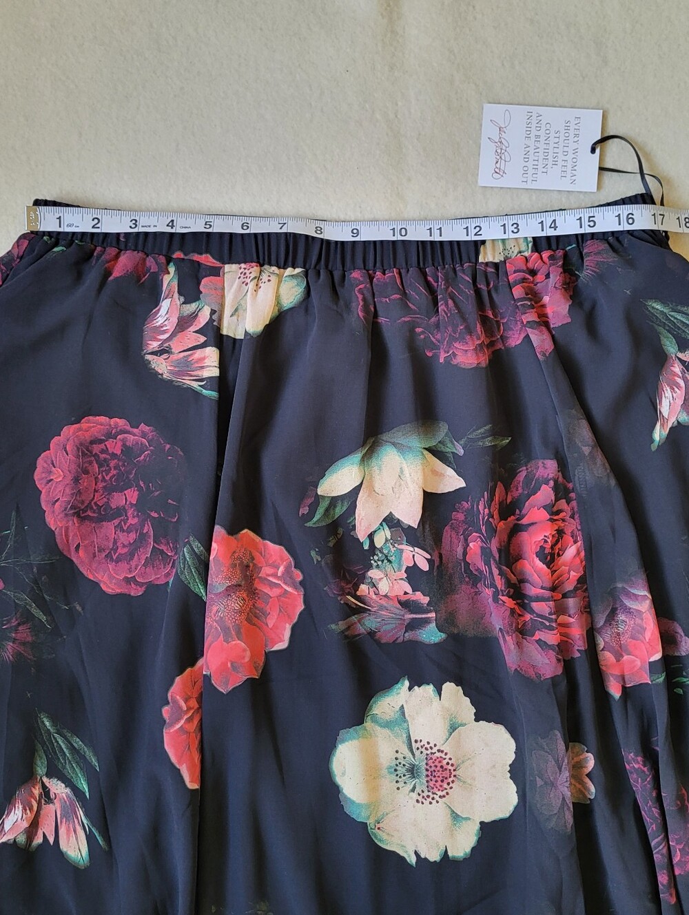 NWT Black Floral Whimsigoth Maxi Skirt Women's Size XL Sheer Layers Lined - Picture 8 of 13